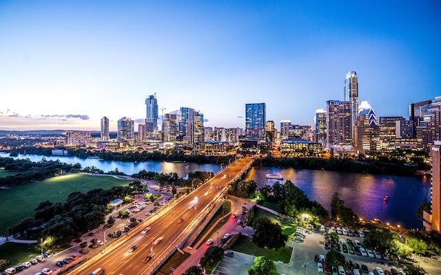 ciudad de austin en la noche